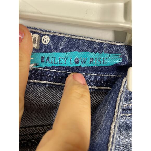 Hydraulic, Size 1/2, Y2K Denim Shorts, Low Rise, Contrast Stitching, Embroidered - Picture 4 of 8